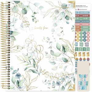 hardcover bloom daily planners 2024 (8.5" x 11") calendar year day planner (january 2024 - december 2024) - passion/goal organizer - monthly & weekly inspirational agenda book - eucalyptus