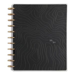 happy planner 2023 daily diary and calendar, 18-month daily, weekly, monthly july 2023–dec. 2024 planner diary, dashboard layout, modern months theme, big size, 27.94 x 21.59 cm (8 1/2" x 11")