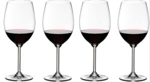 riedel 4-piece wine carbenet/merlot glass set, 21.5 oz