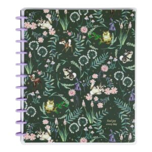 happy planner disney notebook journal, disc-bound notebook with dividers and 60 sheets of dot-lined paper, winnie the pooh true to you theme, big size, 27.94 cm x 21.59 cm (11" x 8 1/2")