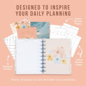 Happy Planner 2023 Daily Diary and Calendar, 18-Month Daily, Weekly, Monthly July 2023–Dec. 2024 Planner Diary, Vertical Layout, Softly Modern Theme, Classic Size, 17.78 x 23.50 cm (7" x 9 3/4")