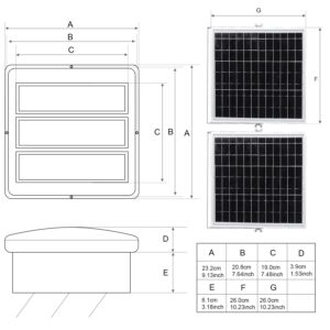 AntPay 20W Solar Powered Exhaust Fan,9 Inch High Speed Waterproof Fan with Anti-backflow Valve,3000r/min 400CFM Large Airflow,11Ft On/Off Switch Cable for Chicken Coop,Outside,Greenhouse