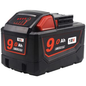 tenmoer 18v 9.0ah replacement battery compatible with milwaukee 18volt batteries power tools