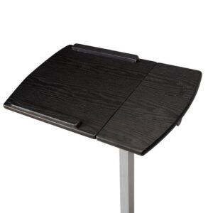 Kcelarec Mobile Laptop Desk Mobile Small Standing Desk Pneumatic Adjustable Height, Portable Rolling Desk Laptop Cart Ergonomic Mobile Desk with Lockable Wheels (Black)