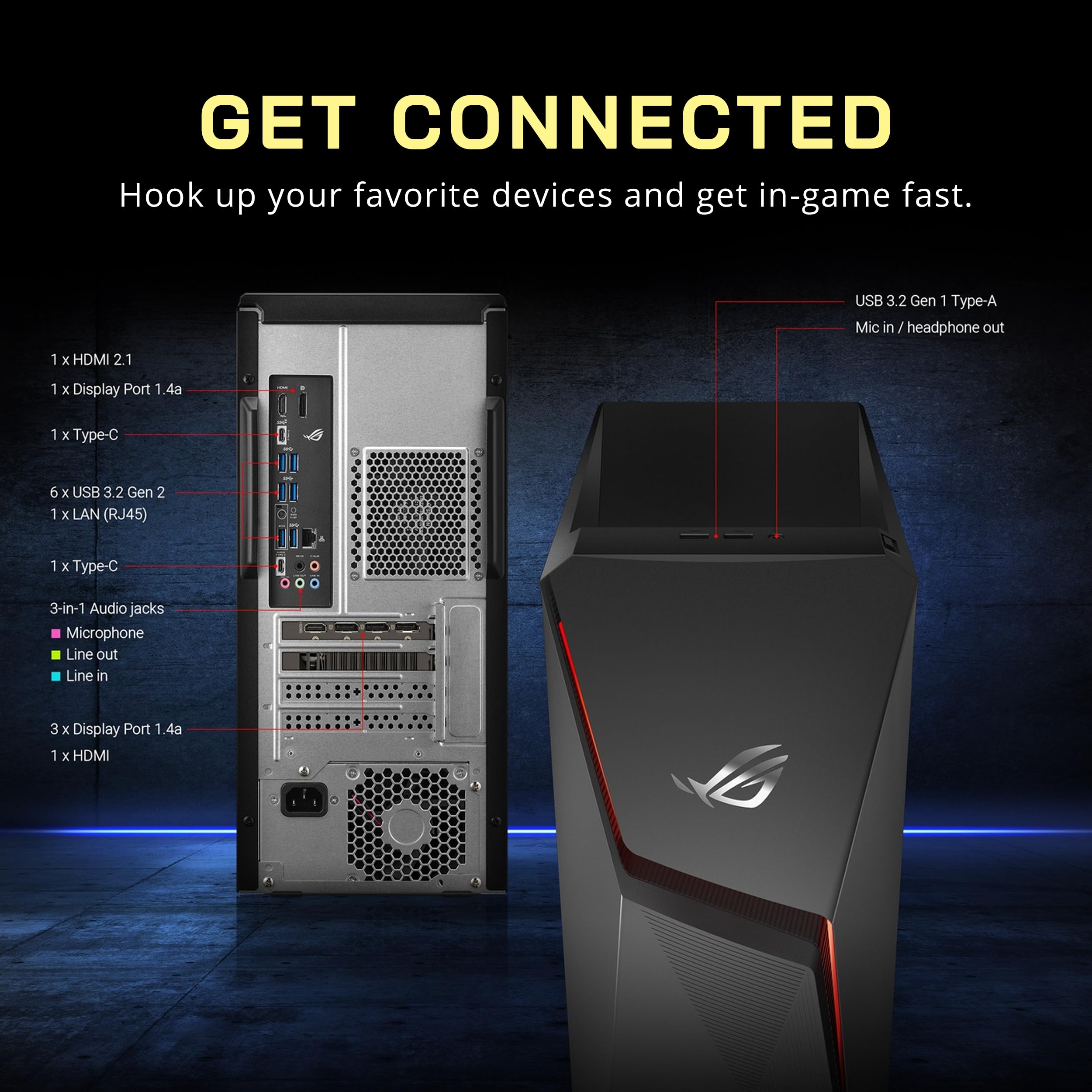 ASUS 2022 ROG Gaming Desktop, Intel Core i5-11400F Processor, 32GB DDR4 RAM, 1TB PCIe SSD + 1TB HDD, NVIDIA GeForce GTX 1660TI 6GB DDR6, WiFi 6, Win 11, Grey, 32GB Snowbell USB Card