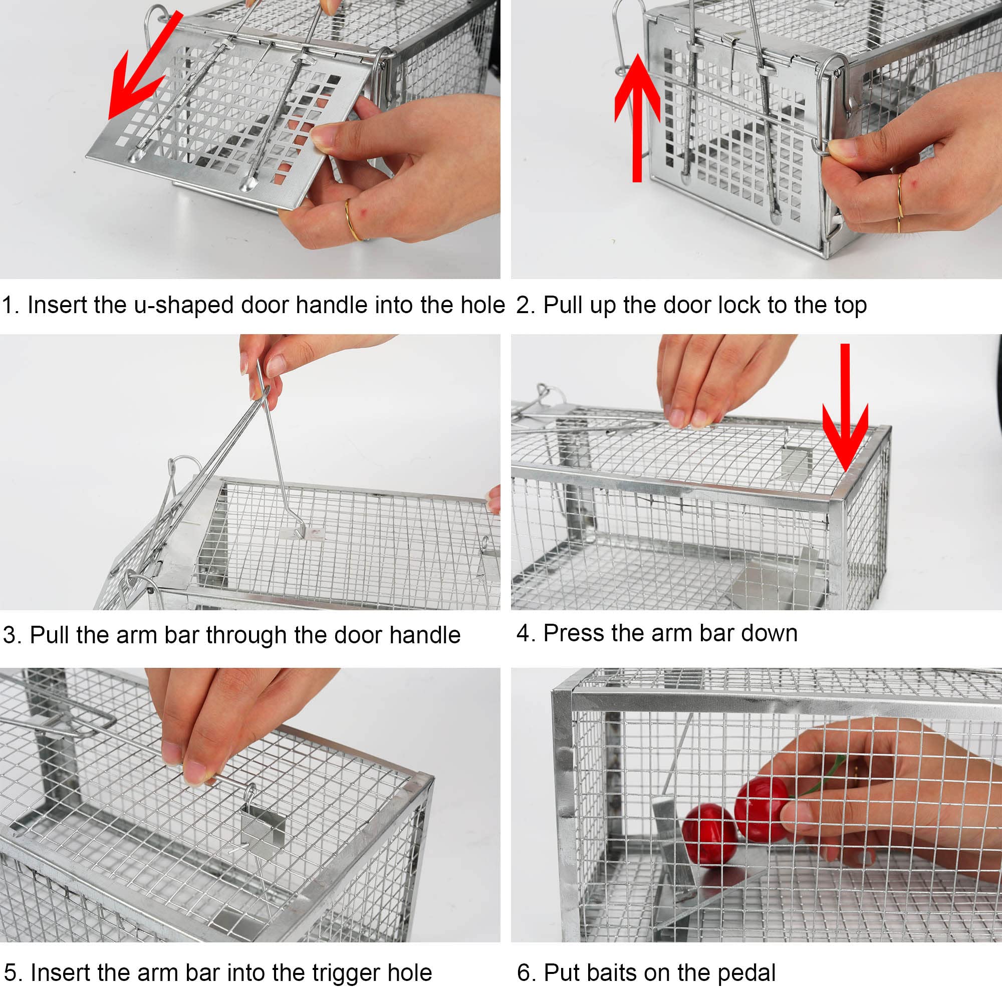 2-Pack Humane Rat Traps, Live Mouse Rat Cage Traps Catch and Release for Indoor Outdoor, Small Animals Traps, Easy to use,(10.6"x 5.5"x 4.5")