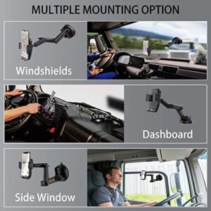 WUITIN Truck Phone Holder Mount,Car Phone Holder,Dashboard Windshield Phone Holder 16.9 inch Long Arm,Super Suction Cup Compatible with Pickup Truck,Commercial Truck and All Phone