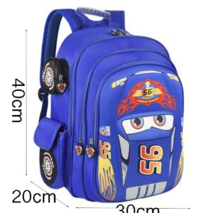 Xicks 3D Kids School Backpack Waterproof Student Schoolbag with Side Pockets and Adjustable Straps Lightweight Kids Bookbags for Boy(Blue)