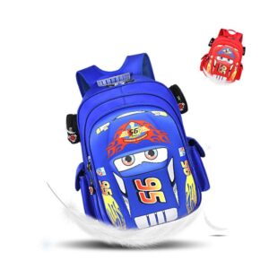 Xicks 3D Kids School Backpack Waterproof Student Schoolbag with Side Pockets and Adjustable Straps Lightweight Kids Bookbags for Boy(Blue)