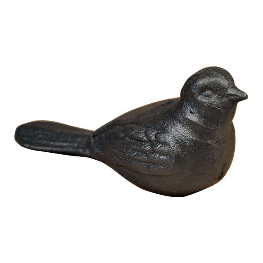 QIAOIDEA Rustic Cast Iron Bird Statue Farmhouse Chic Cottage Bird Figurine Home Garden Desktop Decor Doorstop Collectible Animal Bird Figurines Gift Retro