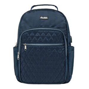 kaukko women laptop backpacks for 14" notebook casual computer bag stylish pattern daypack for work travel business 27navy,11.8l