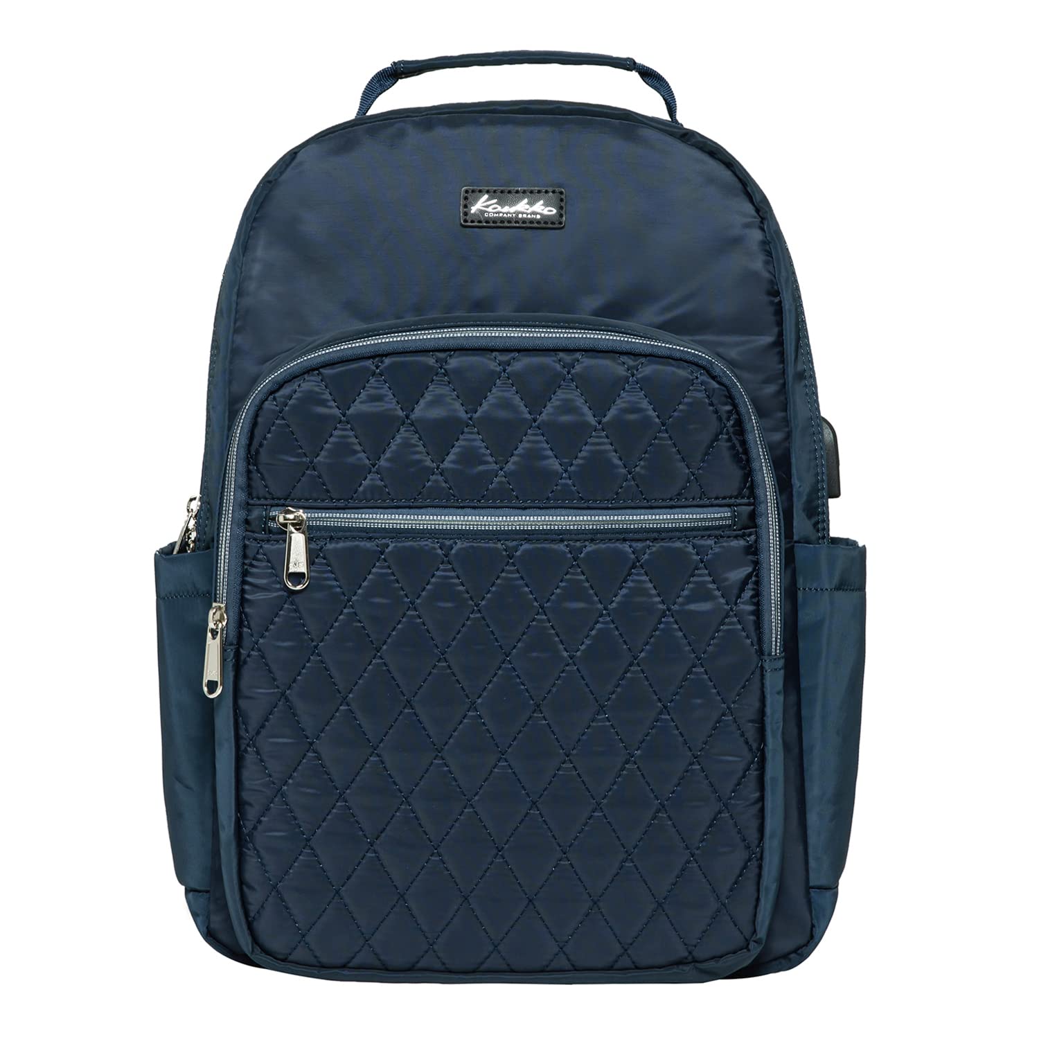 KAUKKO Women Laptop Backpacks for 14" Notebook Casual Computer Bag Stylish Pattern Daypack for Work Travel Business 27NAVY,11.8L