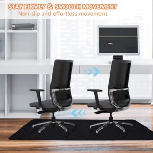 HomeMall Office Chair Mat for Hardwood and Tile Floor, Computer Chair Mat, Non-Slip Floor Protector Rug Carpet, Non-Curve, Under Desk Mat for Rolling Chair, Black(48"x36")