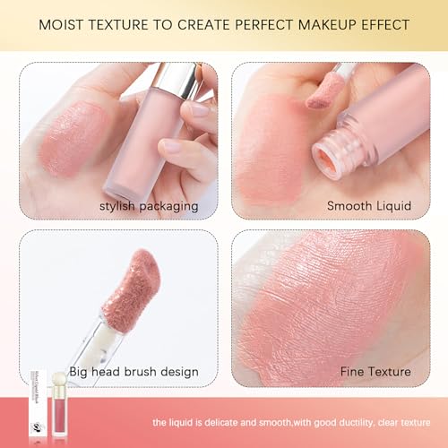 Gmaxit,Liquid Blush,Soft Cream Face Blush,Natural Matte Finish Looking, Dewy Cheek Tint, Moisturizing Lightweight Blendable Feel（2#）