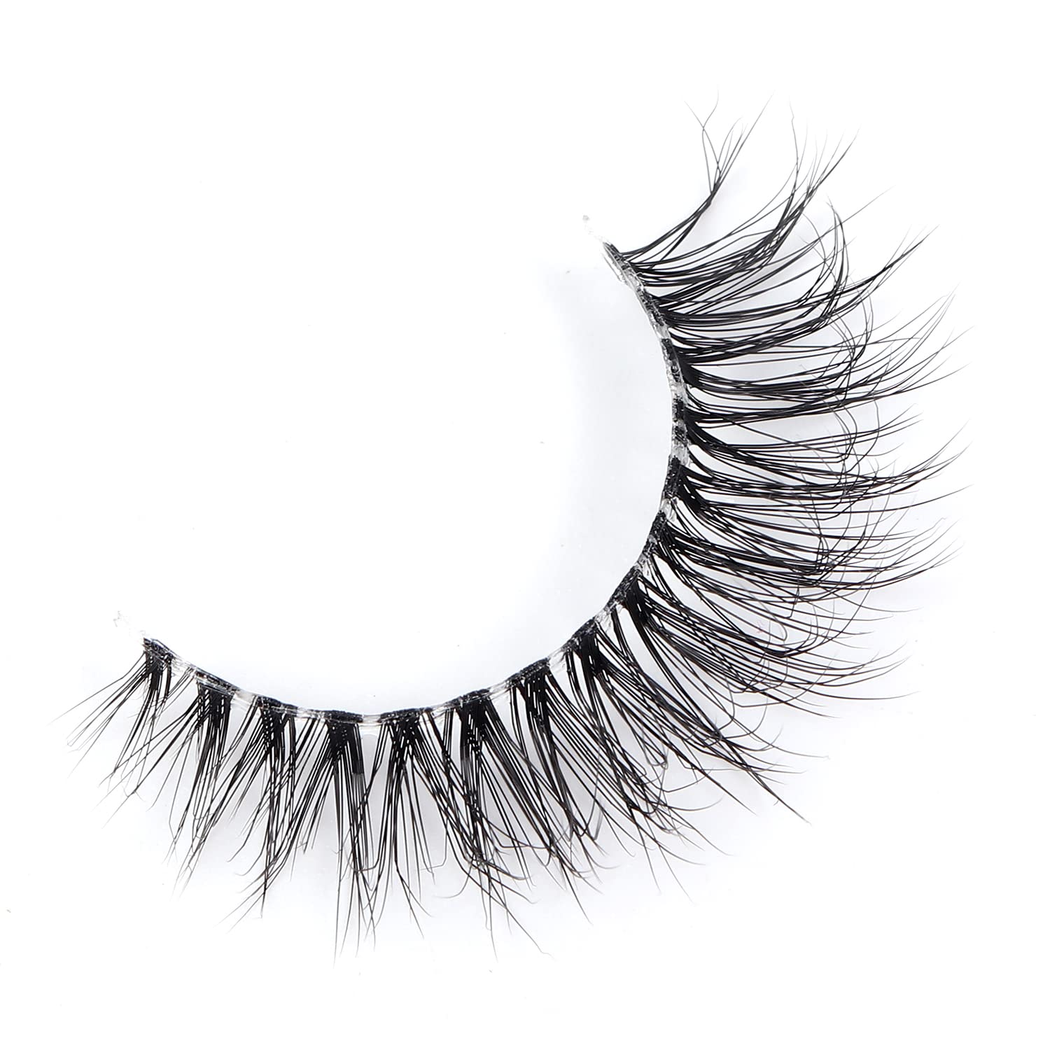 WENEW Cat Eye Lashes Wispy False Eyelashes Natural Look, Fluffy Natural Lashes Clear Band, 3D Faux Mink Lashes (C1, 7 Pairs)