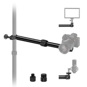 neewer tabletop overhead camera mount arm, 11.8"-20"/30-51cm telescopic extension arm for desk stand with ball head mount 1/4" 3/8" 5/8" screws for webcam camera led ring light microphone, ds001
