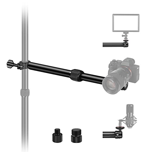 NEEWER Tabletop Overhead Camera Mount Arm, 11.8"-20"/30-51cm Telescopic Extension Arm for Desk Stand with Ball Head Mount 1/4" 3/8" 5/8" Screws for Webcam Camera LED Ring Light Microphone, DS001