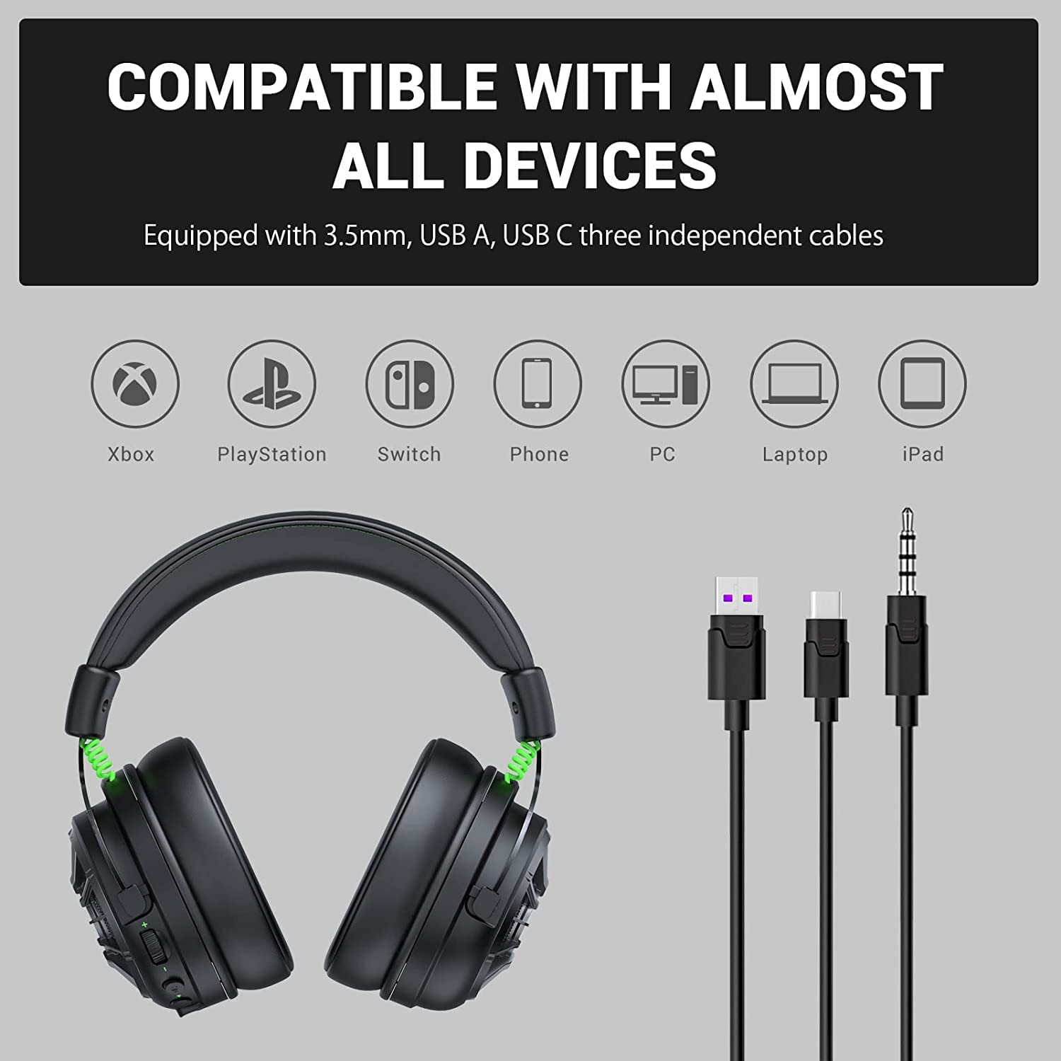 EKSA StarEngine Pro PC Gaming Headset - 7.1 Surround Sound for PS4 PS5 Xbox, AI Intelligent Noise Cancelling Microphone, Dual Chamber Driver, Game/Muisc Mode, Wired Headphones for Xbox one, Computer