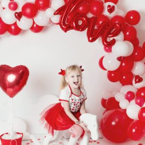 FOTIOMRG 120pcs 5 inch Red Balloons, Small Red Latex Party Balloons Helium Quality for Birthday Graduation Baby Shower Valentines Christmas Wedding Party Decorations (with Red Ribbon)