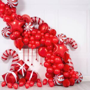 FOTIOMRG 120pcs 5 inch Red Balloons, Small Red Latex Party Balloons Helium Quality for Birthday Graduation Baby Shower Valentines Christmas Wedding Party Decorations (with Red Ribbon)