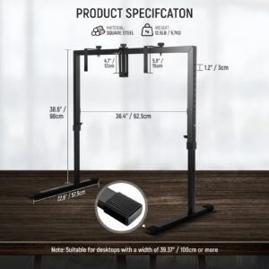 NEEWER Overhead Camera Mount Rig for Top Down Shots, Heavy Duty Steel Tabletop Mount Stand Multi Device Platform for Flat Lay Photography Lighting Cooking Drawing Crafts, For Desks≥3.3'/1m Long, ST100