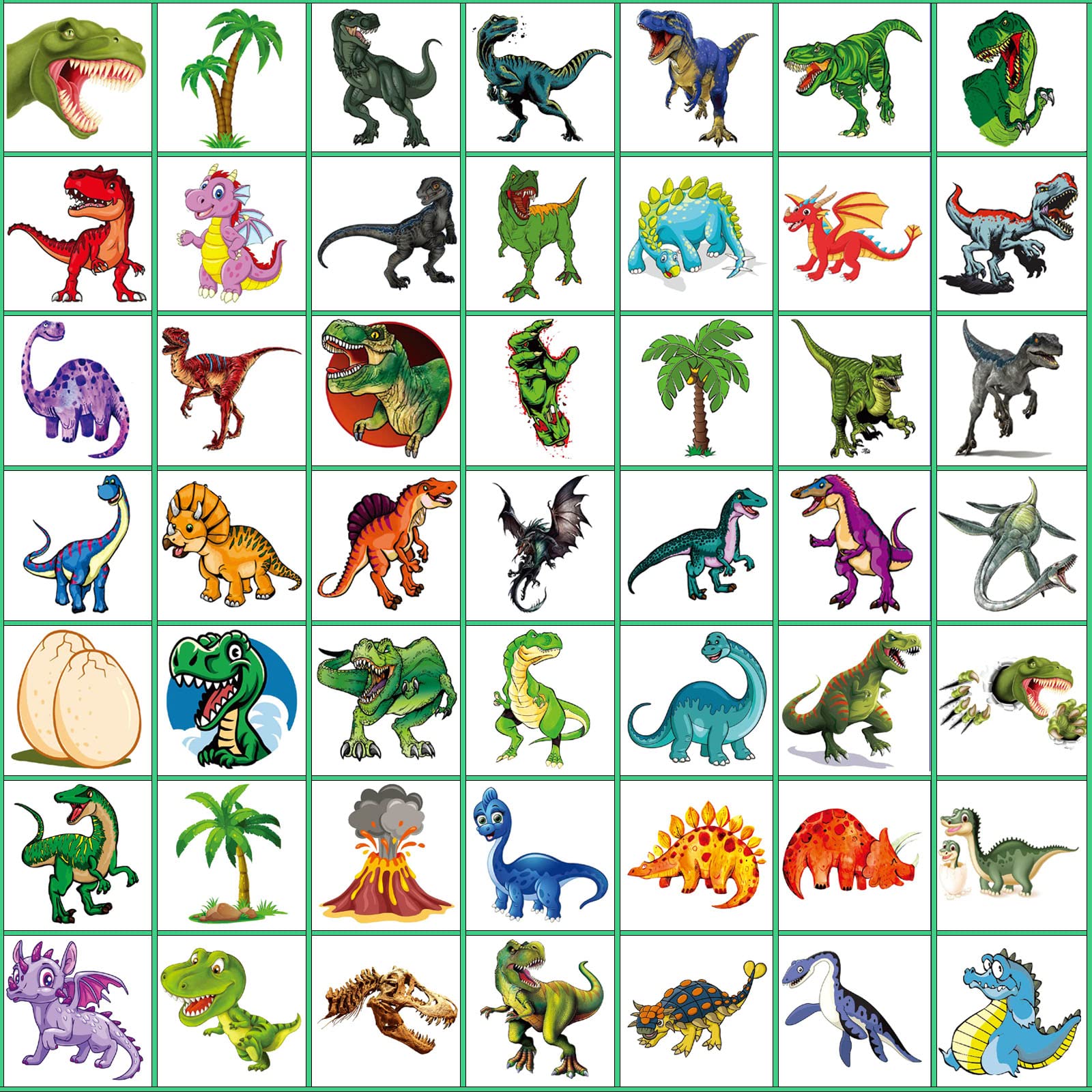 Tazimi 88 Sheets 3D Dinosaur Temporary Tattoos For Kids T-Rex Tattoo Sticker Dinosaur Tattoo Party Decoration DIY Temporary Tattoos Art