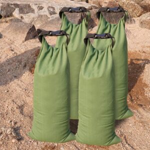 flood water barrier sand bags - 4pcs thickened long canvas flood protection sandbags with insert buckle reusable quick flood barrier for home door window basement garage floor flood control - 11"x28"