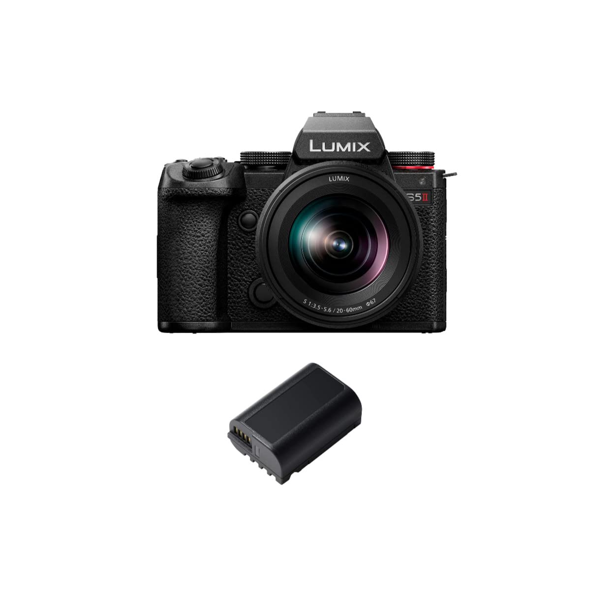 Panasonic LUMIX S5II Hybrid 24.2MP FF Mirrorless Camera with 20-60mm Lens with Battery Bundle with Panasonic DMW-BLK22 7.4V 3050mAh Lithium-ion Battery Pack (2 Items)