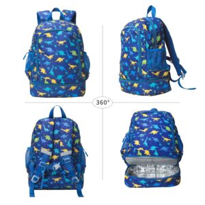 Kids Backpacks for Boys and Girls,Cute Lightweight Bookbag Toddler Preschool Backpack with Insulated Lunch Bag Navy