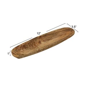 Creative Co-Op Boho Oval Wood, Natural Tray