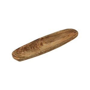 creative co-op boho oval wood, natural tray