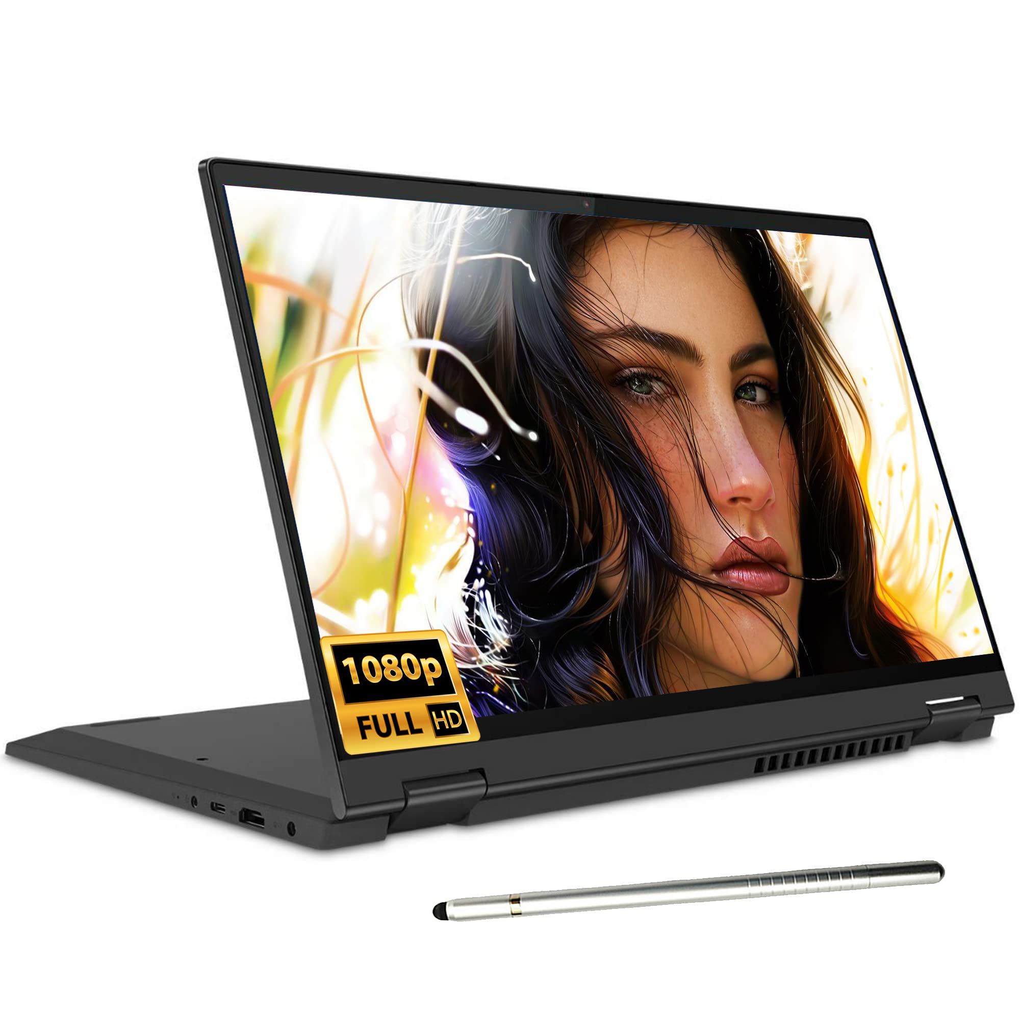 Lenovo New Flex 5 14" 2-in-1 Touchscreen Laptop, 8-Core AMD Ryzen 7 4700U (Beat i7-8550U), FHD IPS, Backlit, Fingerprint, Bundled with Stylus Pen, Win 10, Black (8GB|1024GB SSD)