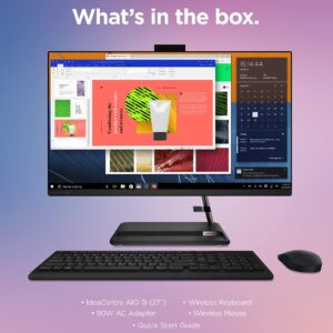 Lenovo 2023 IdeaCentre AIO 3 27" Touchscreen FHD Business All-in-One Desktop Computer, 13th Gen Intel 8-Core i5-13420H, 32GB DDR4 RAM, 1TB PCIe SSD, WiFi 6, BT 5.1, Windows 11 Pro, BROAG HDMI Cable