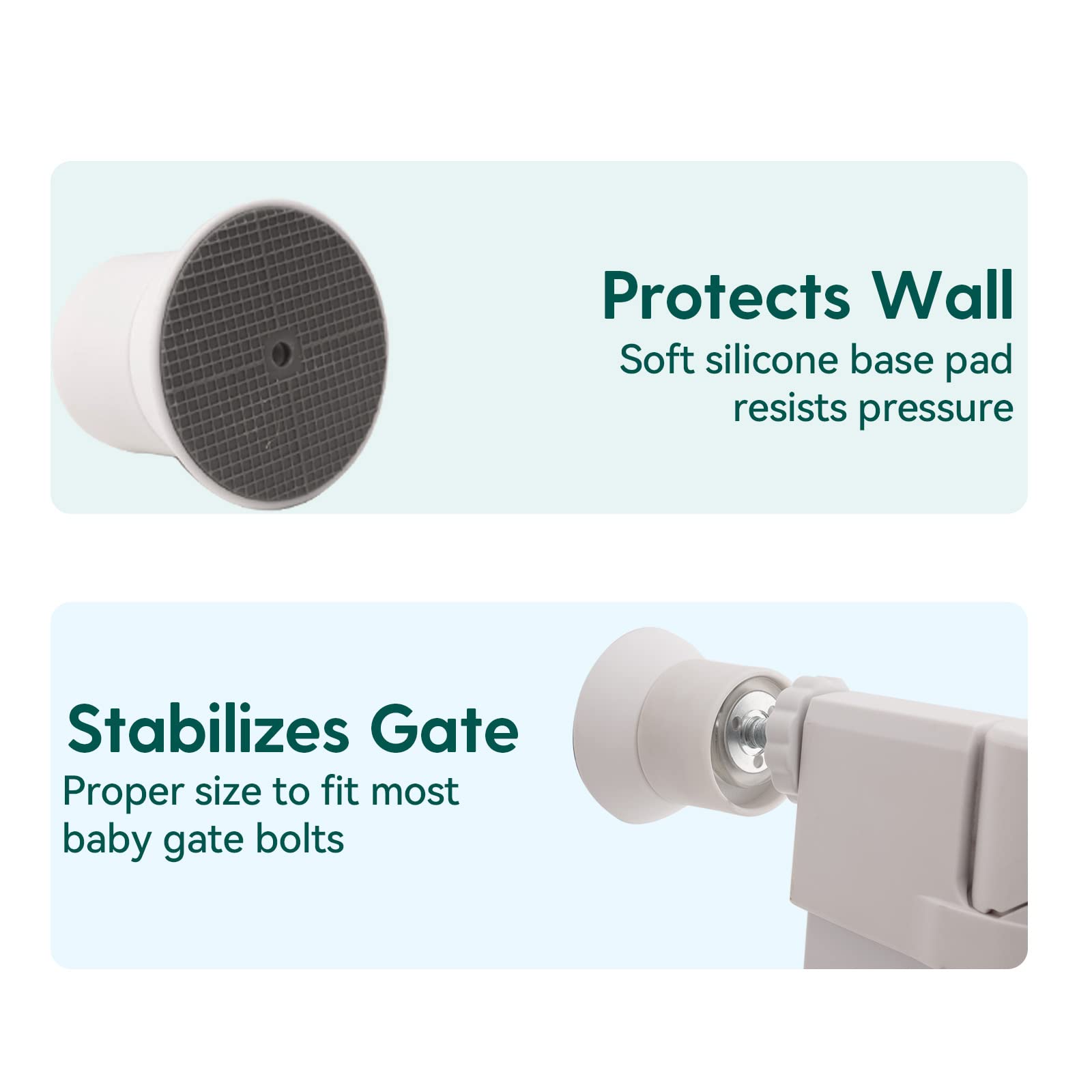 Babelio Baby Gate Extender Wall Protector, Extends 1-3.3 inches Pet & Dog Safety Gates, 4 Pack Pressure Mounted Gates Extension Kit, Work on Doorways, Stairs and Hallways (White)