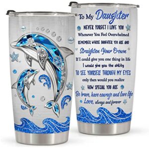 fastpeace daughter gifts from mom - mothers day, birthday gifts for daughter - graduation gifts for daughter, daughter gifts from mom dad, to my daughter 2d printing tumbler 20oz