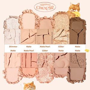 CLIO Pro Eye Shadow Palette, Matte, Shimmer, Glitter, Pearls, Highly Pigments, Long-Wearing (019 NAPPING CHEESE)