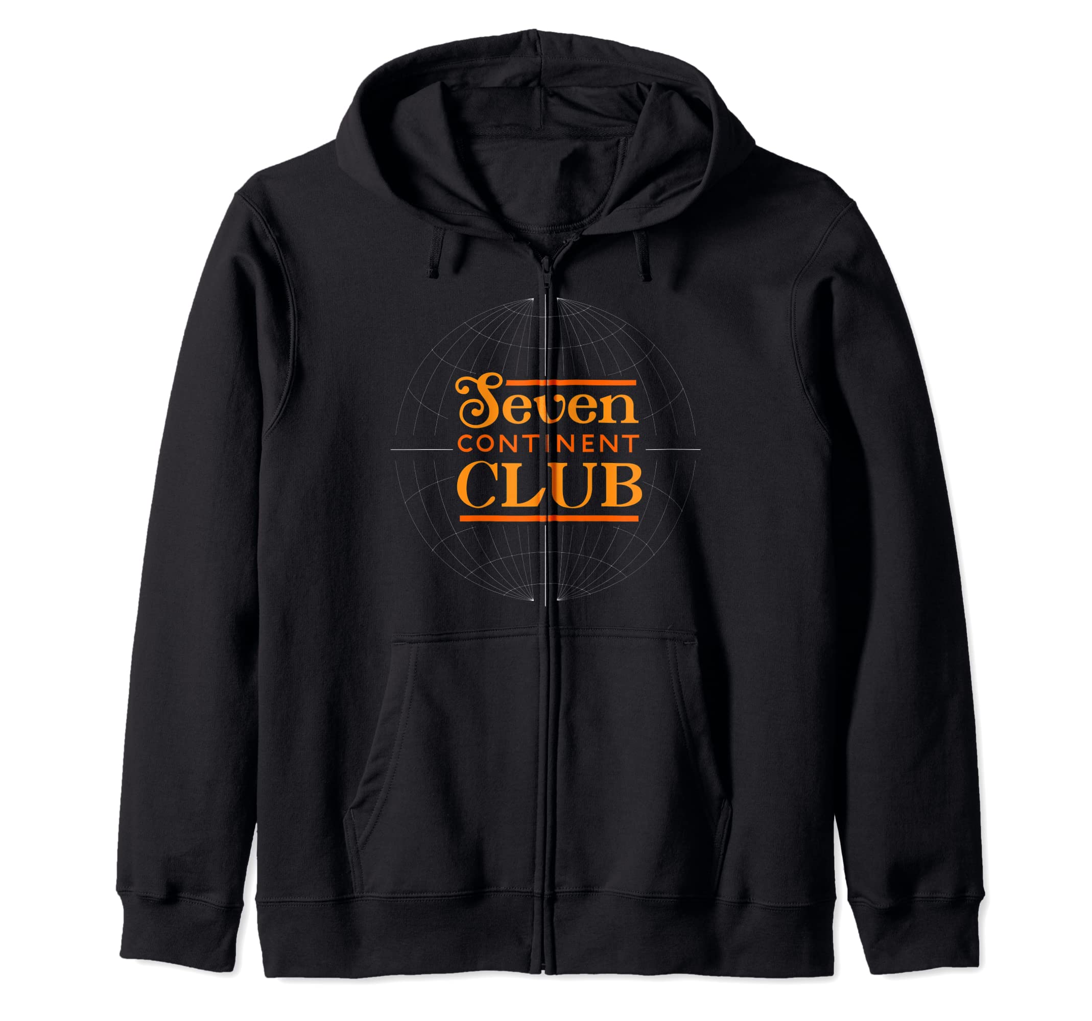 Seven Continent Club Orange Zip Hoodie