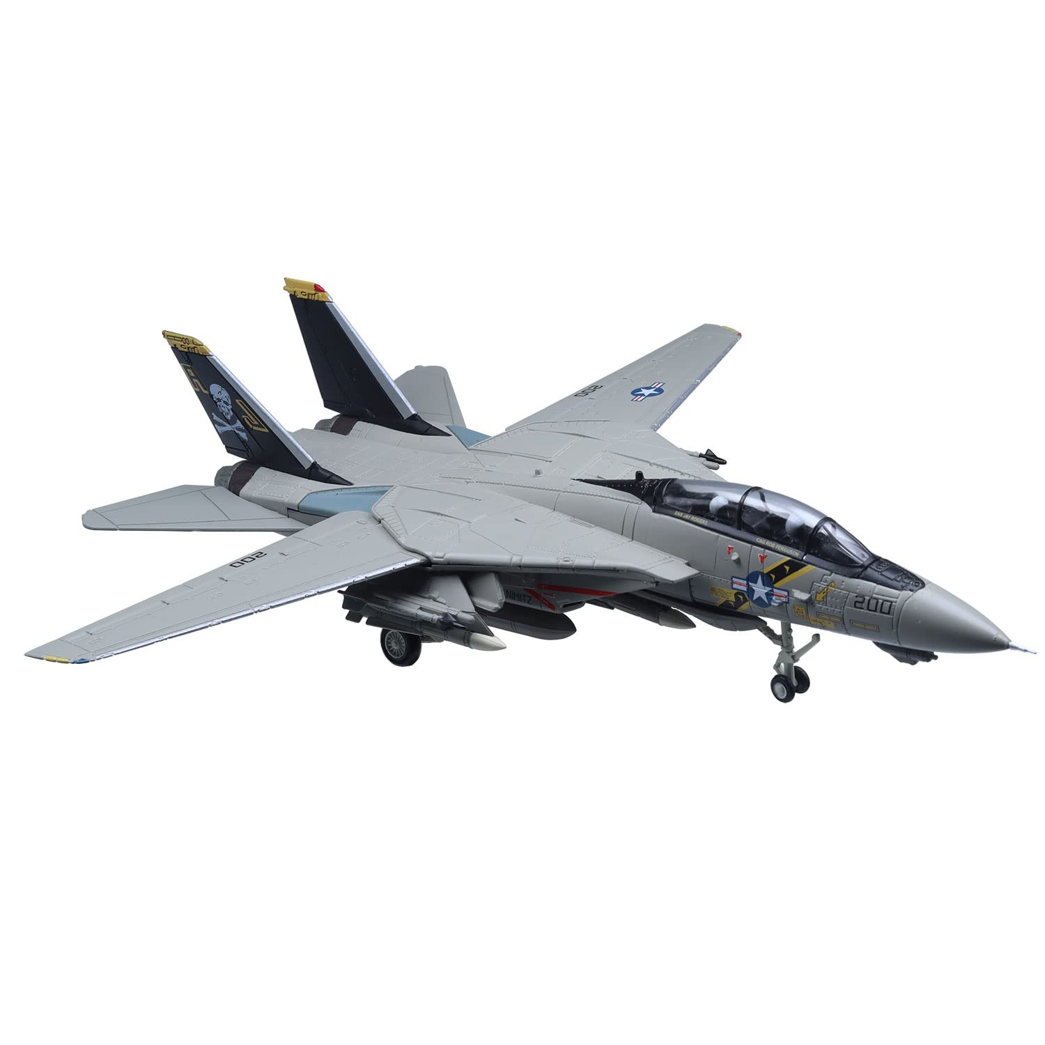 Udnorbay US Navy F-14 F-14A Tomcat Skeleton Fighter Plane Model 1/100 Diecast Military Airplane Models