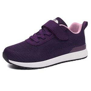jakcuz walking shoes for women men lightweight mesh breathable jogging running fashion sneakers parents gift purple 37