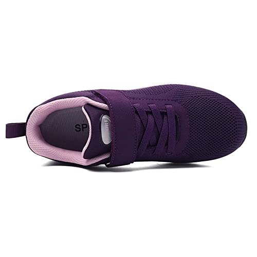 Jakcuz Walking Shoes for Women Men Lightweight Mesh Breathable Jogging Running Fashion Sneakers Parents Gift Purple 37