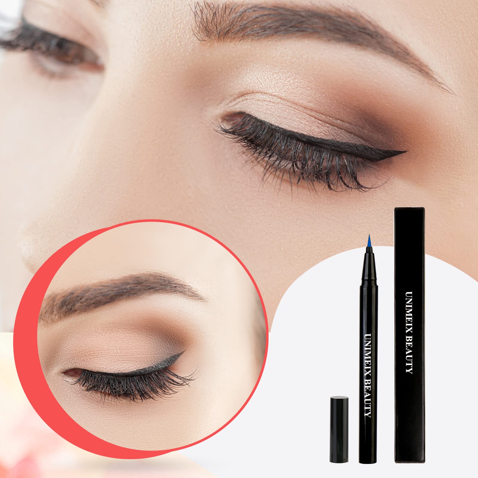 UNIMEIX Eyeliner Liquid Liner Waterproof Eye Liner Makeup Eyeliner Pen Precise All Day Eyeliner Striking Navy