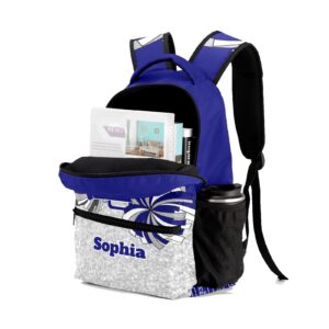 SunFancyCustom Custom Cheerleader Blue White Personalized Causual Shoulder Bag Sports Leisure Camping Backpack for Women Men