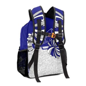 SunFancyCustom Custom Cheerleader Blue White Personalized Causual Shoulder Bag Sports Leisure Camping Backpack for Women Men