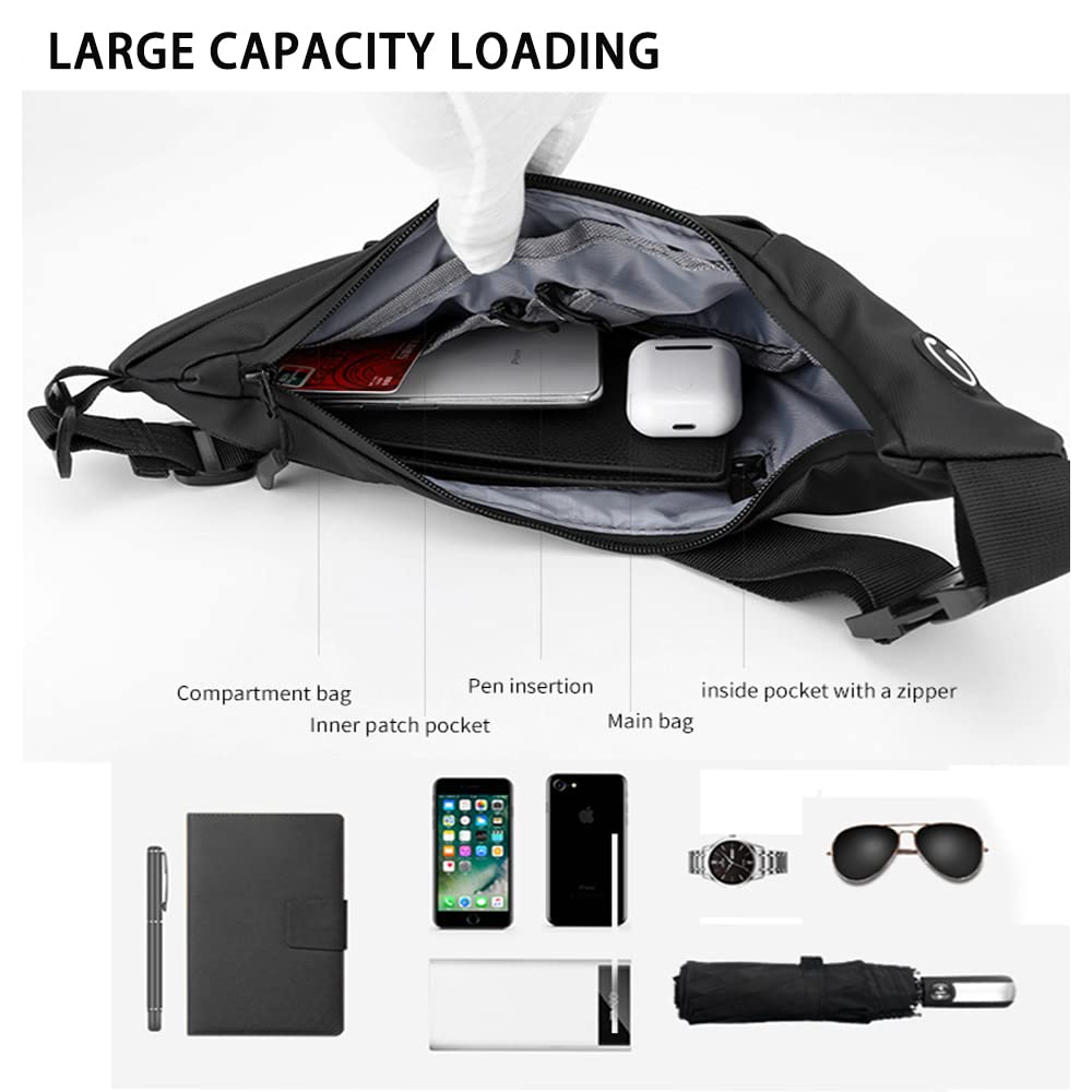 TINYAT Sling Bag for Men Crossbody Sling Backpack Portable Chest Daypack Phone Money Shoulder Bags for Pouch Hiking Travel