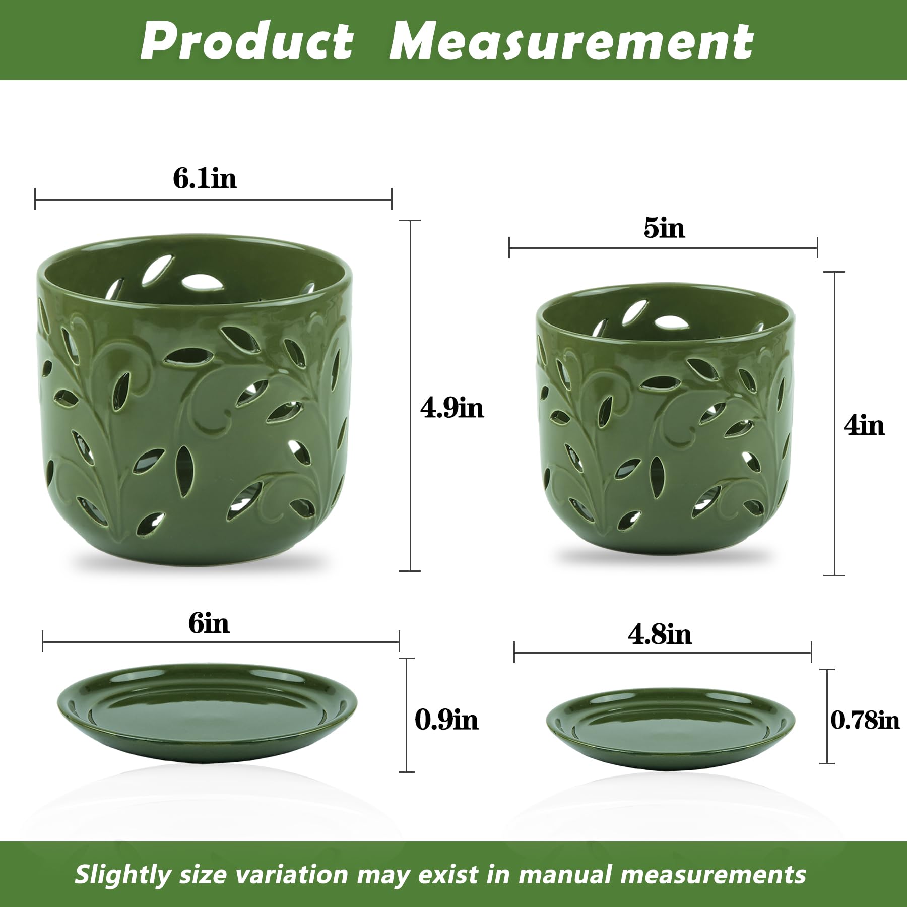 EFISPSS Orchid Pot-5+6Inch,Ceramic Orchid Pots with Holes for Healthy Root Growth Good Air Circulation,Indoor/Outdoor Orchid Pots