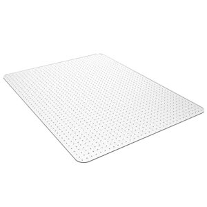 lumderio chair mat for computer desk, flat without curling, office carpeted floor mats for low pile carpet 23.5 x 17.5 inches