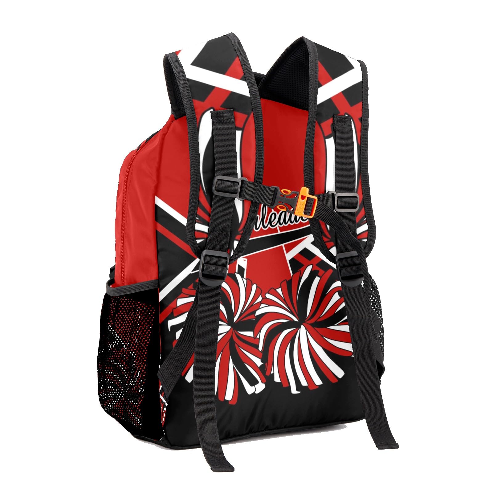 SunFancyCustom Cheer Cheerleader Dark Red Black Personalized Backpack with Name Waterproof Bag for Birthday Holiday Gift for Travel Office Work