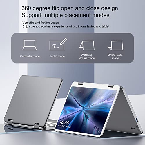 Dpofirs 10.8in FHD Touchscreen 2 in 1 Laptop, 1600x2560 8GB RAM 1TB SSD Laptop for Windows 11, Stylus, 6000mAh Battery WiFi Bluetooths Notebook for Home Education