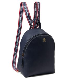 tommy hilfiger adrienne ii small dome backpack pebble pvc tommy navy one size