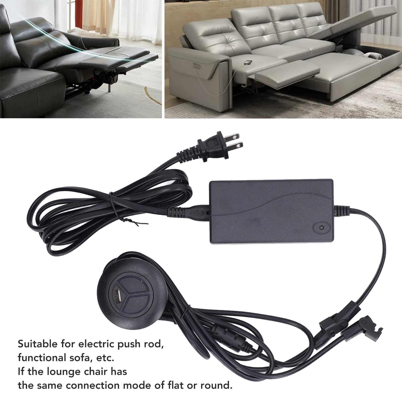 Universal Power Cord for Recliner Chair, Power Adapter for Lift Chair, Recliner Sofa, Recliner Couch, Switching Recliner Compatible with Most Models